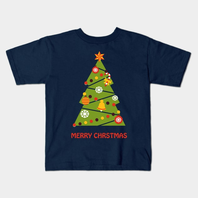 Christmas tree ornaments - Happy Christmas and a happy new year! - Available in stickers, clothing, etc Kids T-Shirt by Crazy Collective